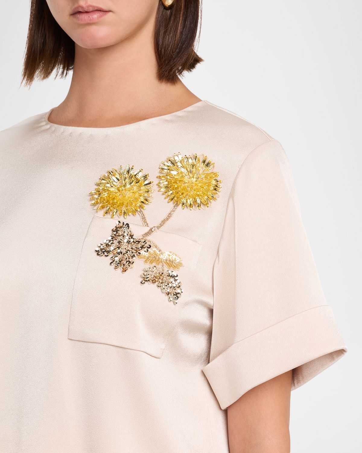 Ungaro Amina Crystal Floral Crewneck Blouse | Thumbnail 5 Ungaro Amina Crystal Floral Crewneck Blouse | Thumbnail 5