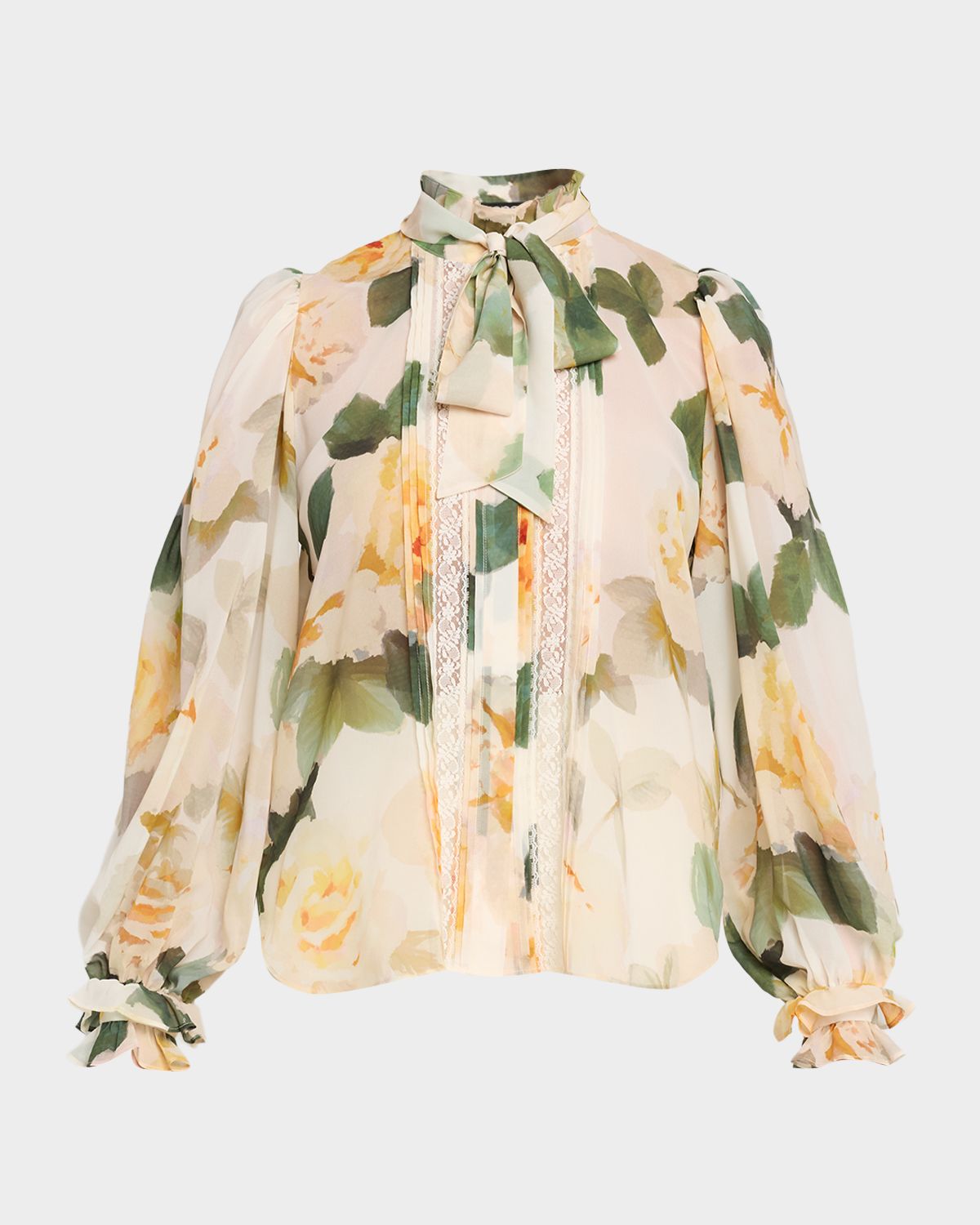 Ungaro Odessa Tie-Neck Floral Blouse