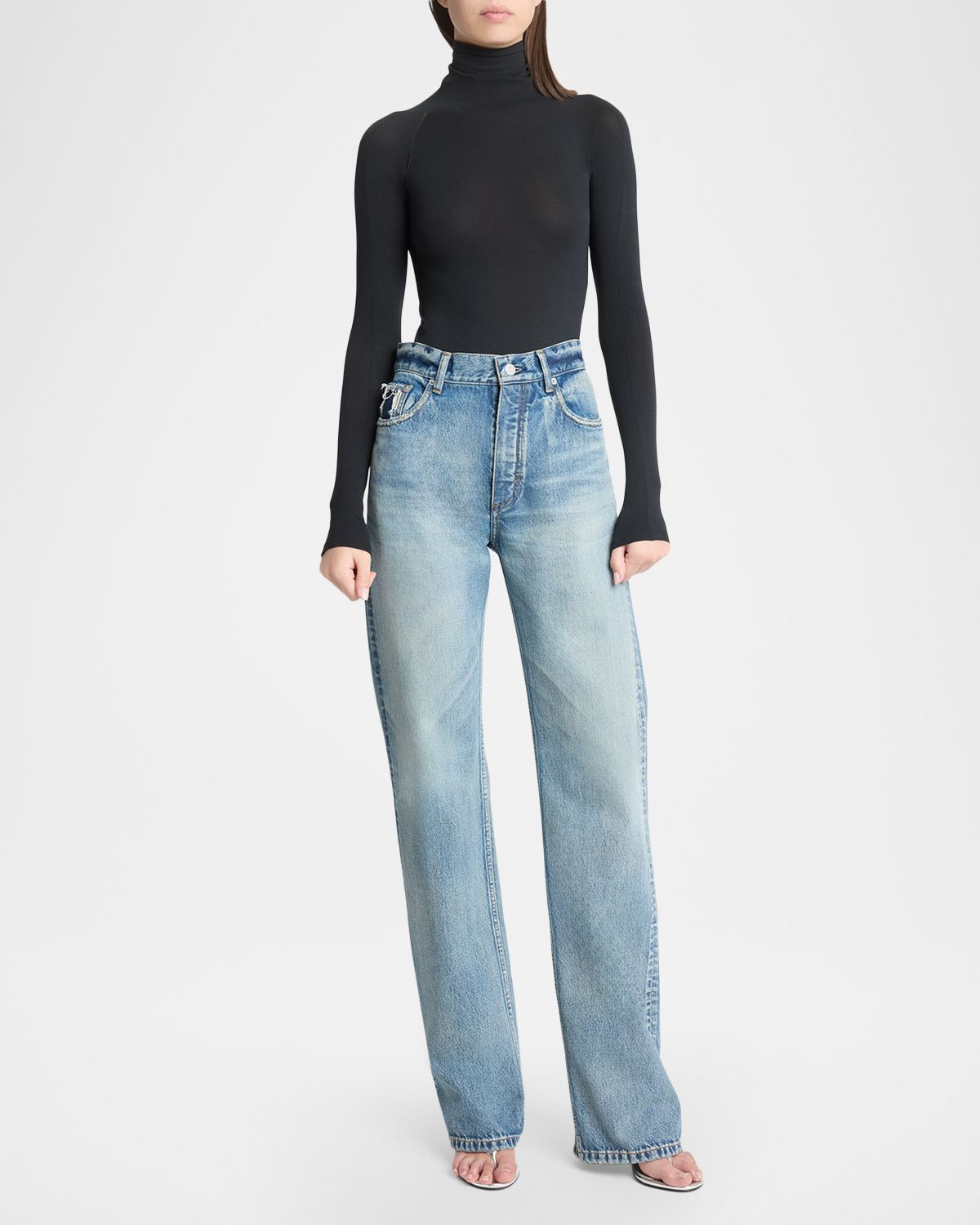 ALAÏA High-Rise Straight-Leg Denim Pants | Thumbnail 5 ALAÏA High-Rise Straight-Leg Denim Pants | Thumbnail 5