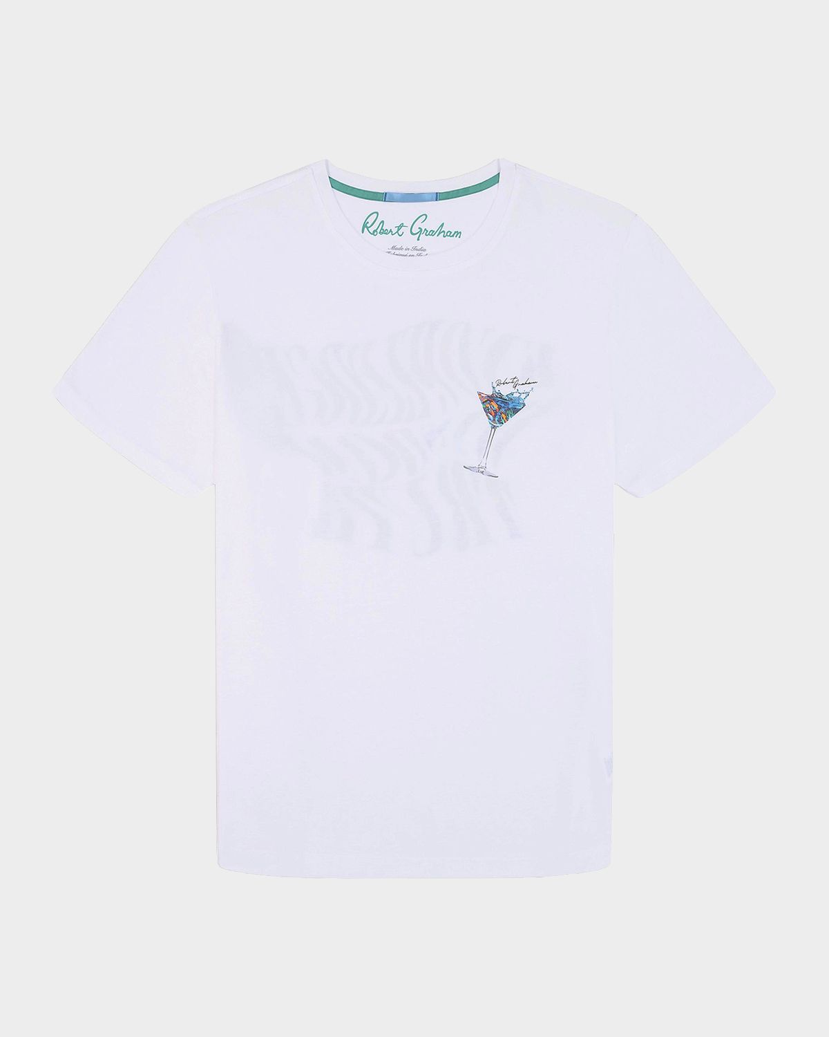 Robert Graham Men 's Wavy Sips Graphic Cotton T-Shirt