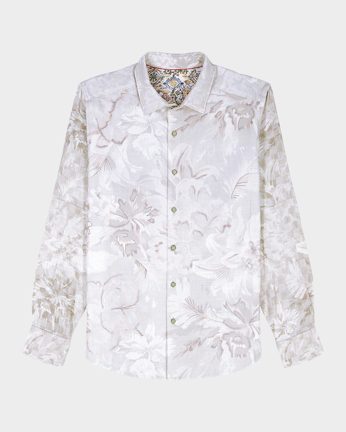 Robert Graham Men 's Sand Cruiser Floral Jacquard Button-Down Shirt