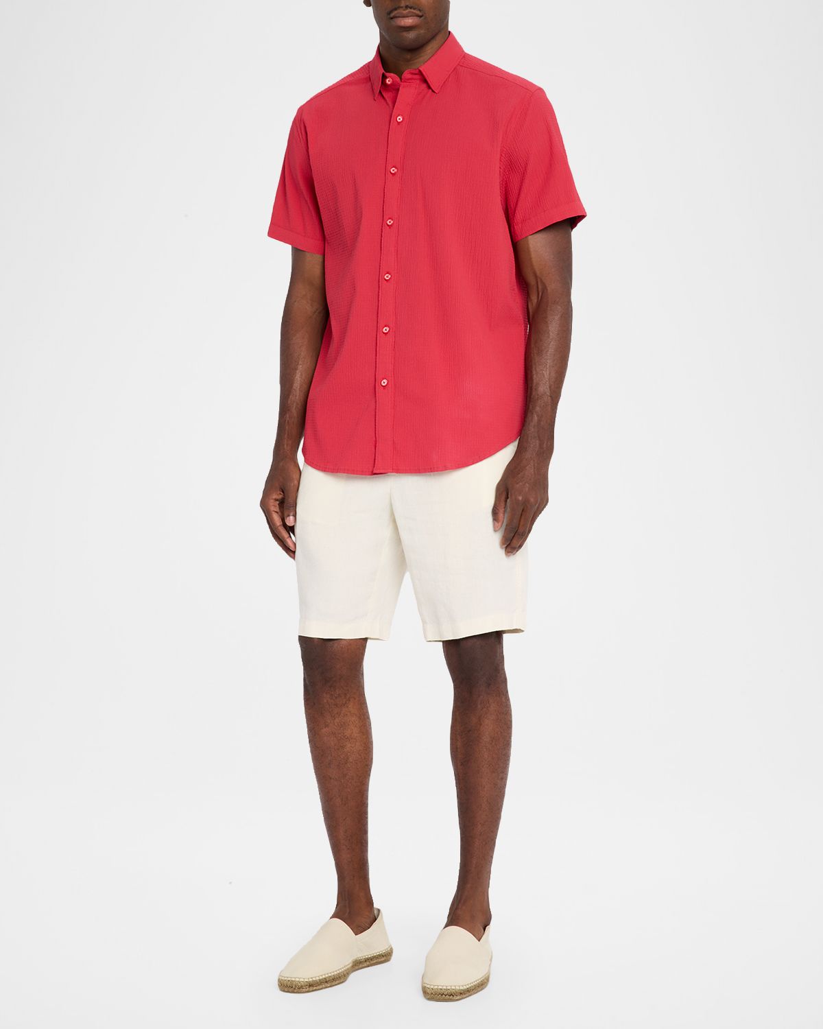 Robert Graham Men 's Thresher Textured Cotton Short-Sleeve Shirt