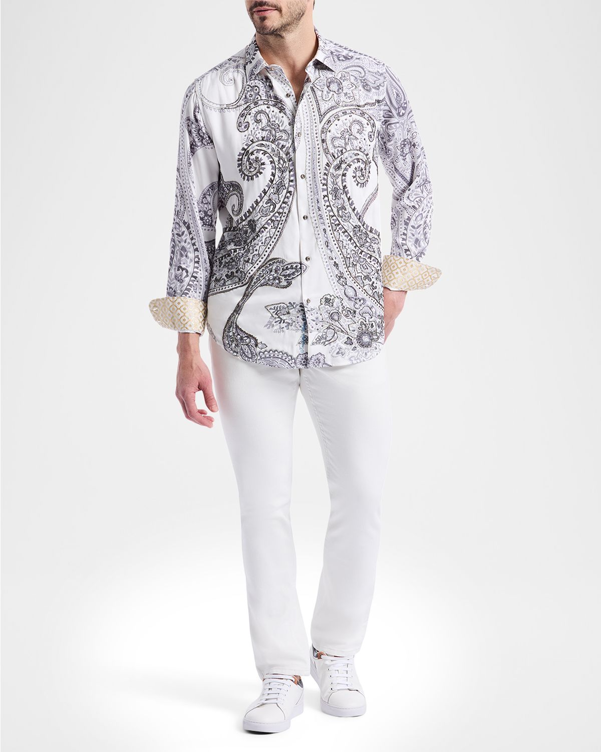 Robert Graham Men 's Paisley Bead-Embellished Sport Shirt | Thumbnail 2 Robert Graham Men 's Paisley Bead-Embellished Sport Shirt | Thumbnail 2