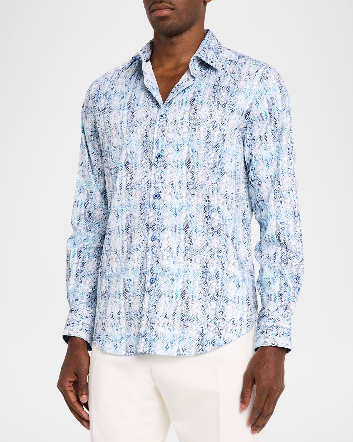 Robert Graham Men 's Alahmar Medallion Button-Down Shirt | Thumbnail 4