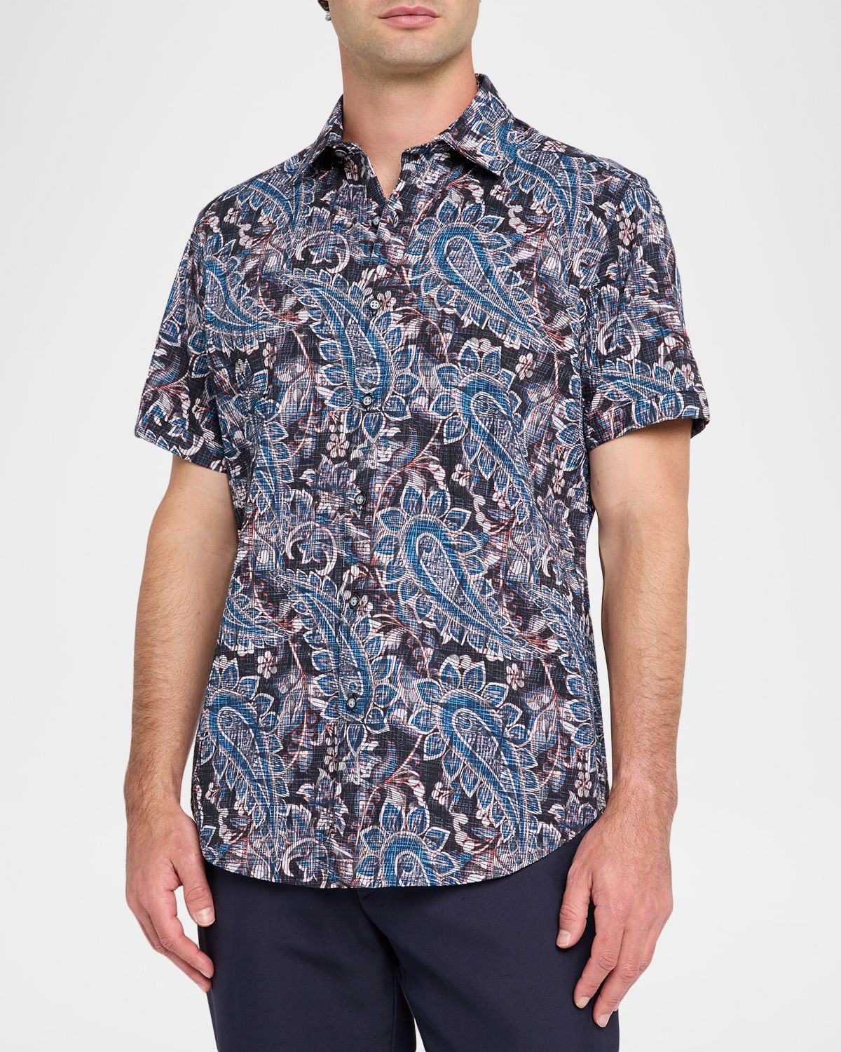 Robert Graham Men 's Barrington Paisley Short-Sleeve Shirt | Thumbnail 4 Robert Graham Men 's Barrington Paisley Short-Sleeve Shirt | Thumbnail 4