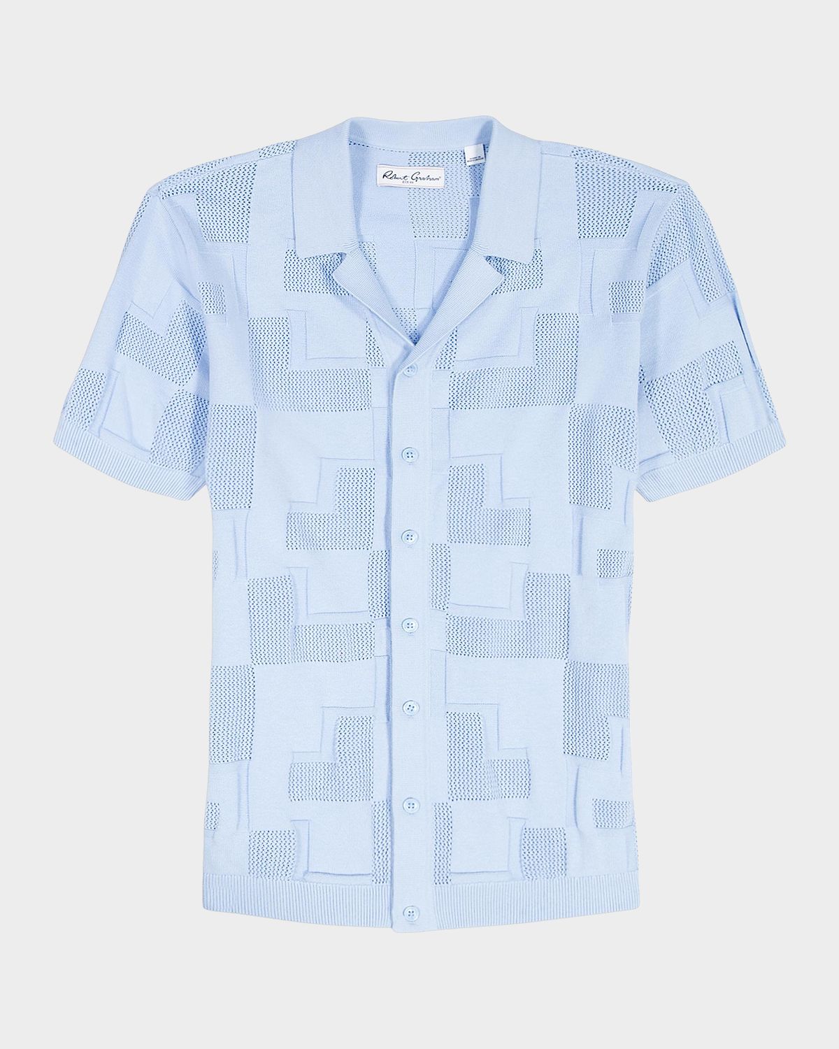 Robert Graham Men 's Drayford Geometric Cotton Knit Short-Sleeve Sweater