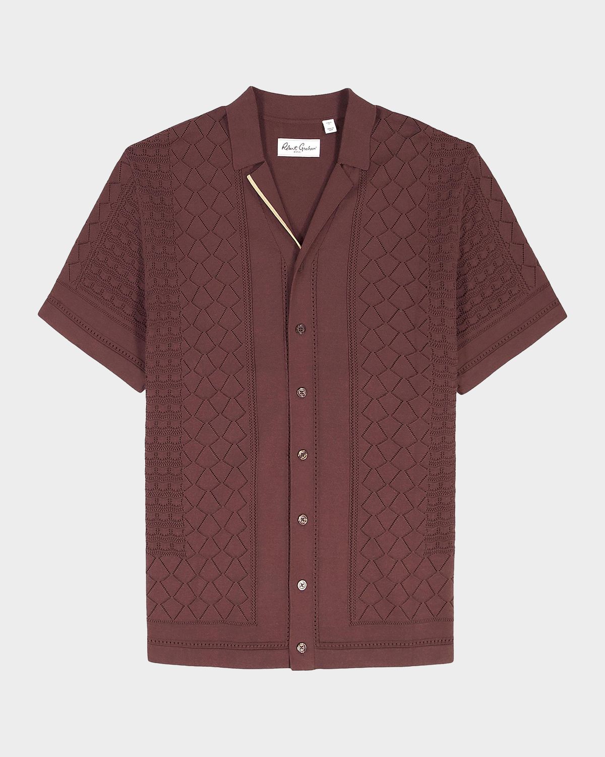 Robert Graham Men 's Delmar Cotton Geometric Knit Short-Sleeve Sweater
