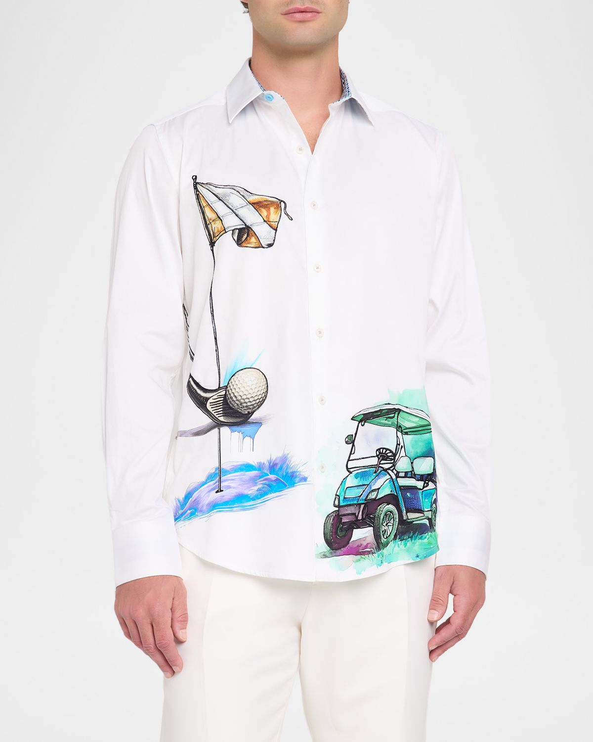 Robert Graham Men 's Genesis Printed Cotton Shirt | Thumbnail 4 Robert Graham Men 's Genesis Printed Cotton Shirt | Thumbnail 4