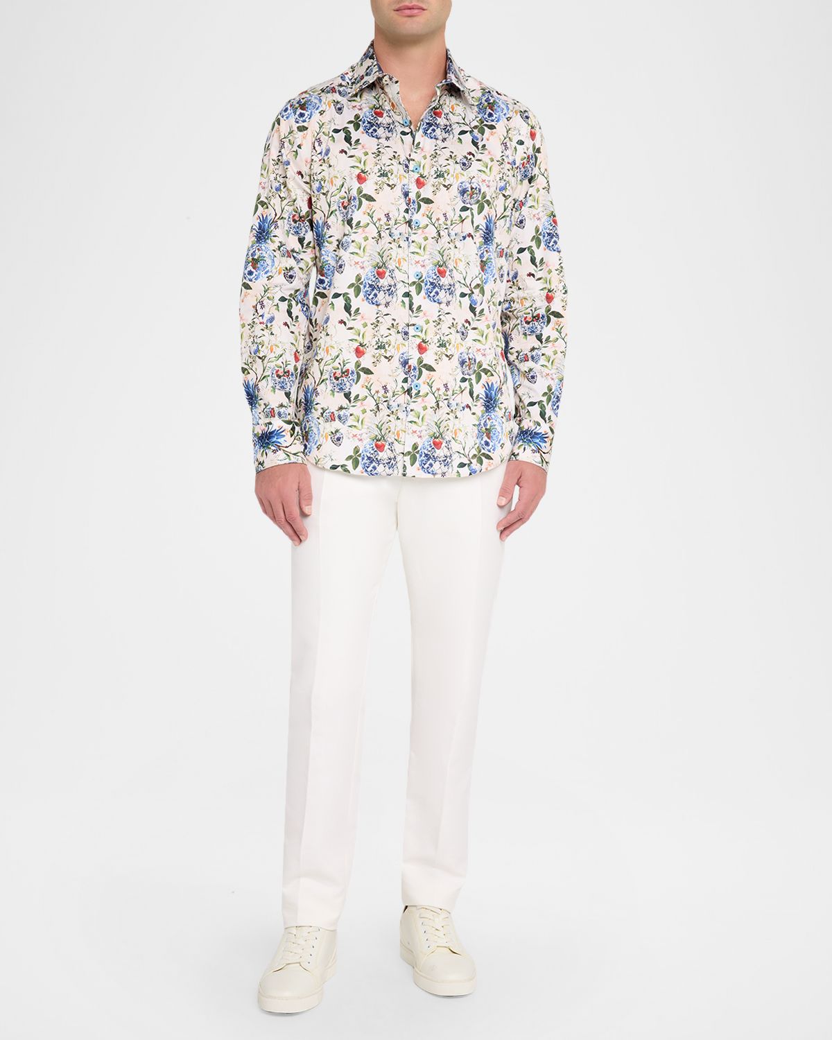 Robert Graham Men 's Briarcliff Cotton Stretch Floral Sport Shirt | Thumbnail 2 Robert Graham Men 's Briarcliff Cotton Stretch Floral Sport Shirt | Thumbnail 2