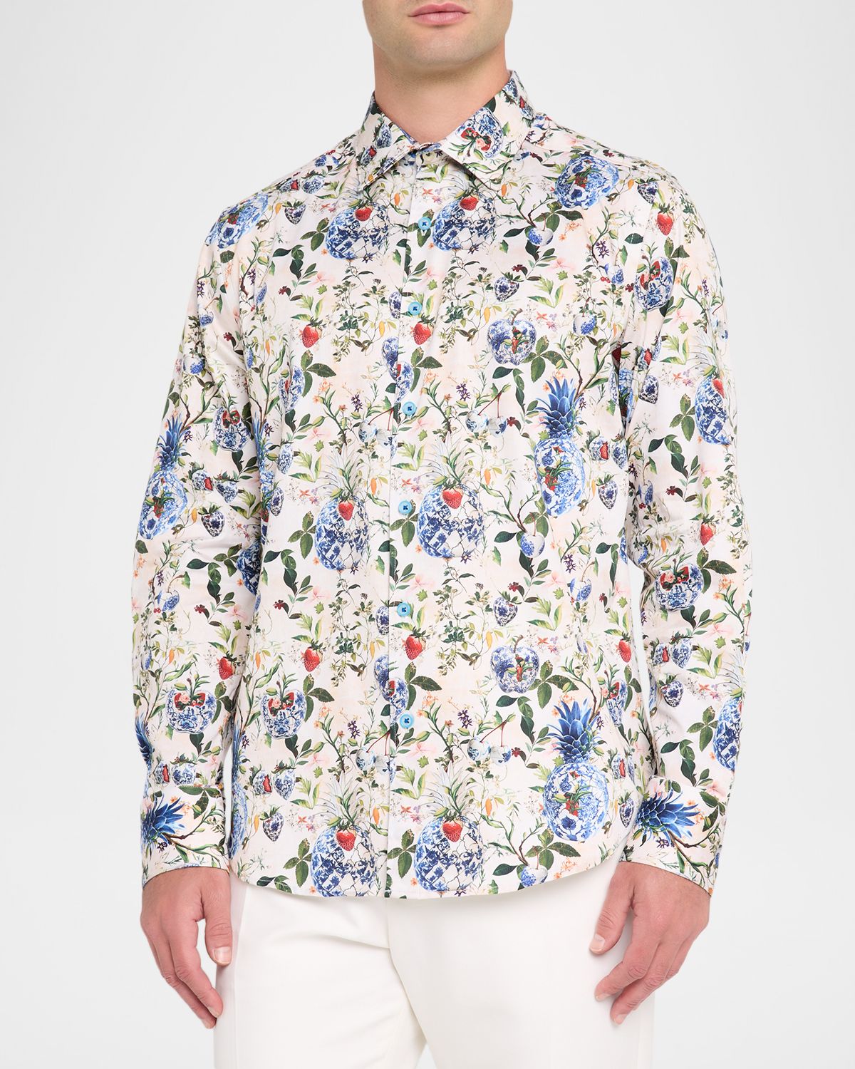 Robert Graham Men 's Briarcliff Cotton Stretch Floral Sport Shirt | Thumbnail 4 Robert Graham Men 's Briarcliff Cotton Stretch Floral Sport Shirt | Thumbnail 4