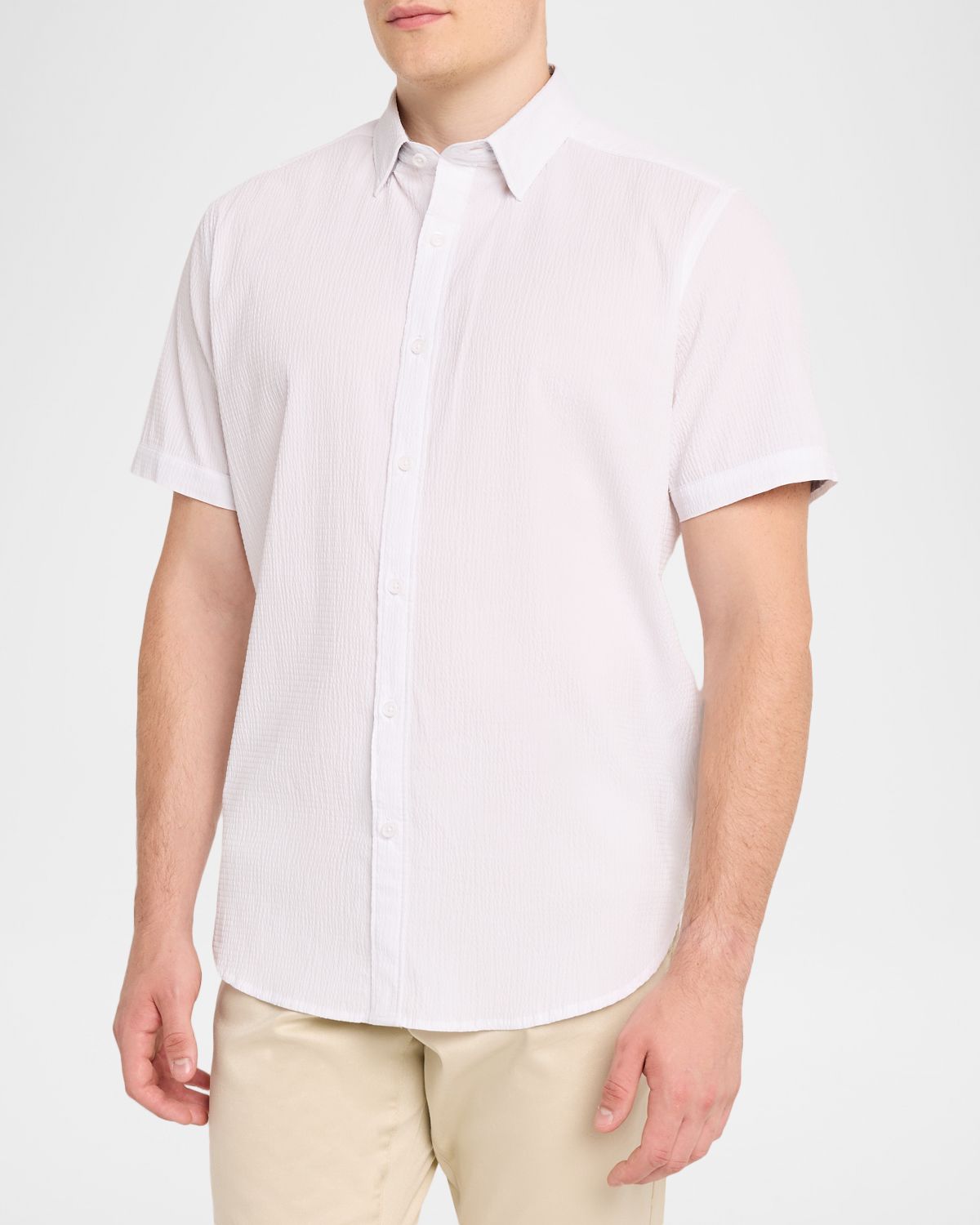Robert Graham Men 's Thresher Textured Cotton Short-Sleeve Shirt | Thumbnail 4 Robert Graham Men 's Thresher Textured Cotton Short-Sleeve Shirt | Thumbnail 4
