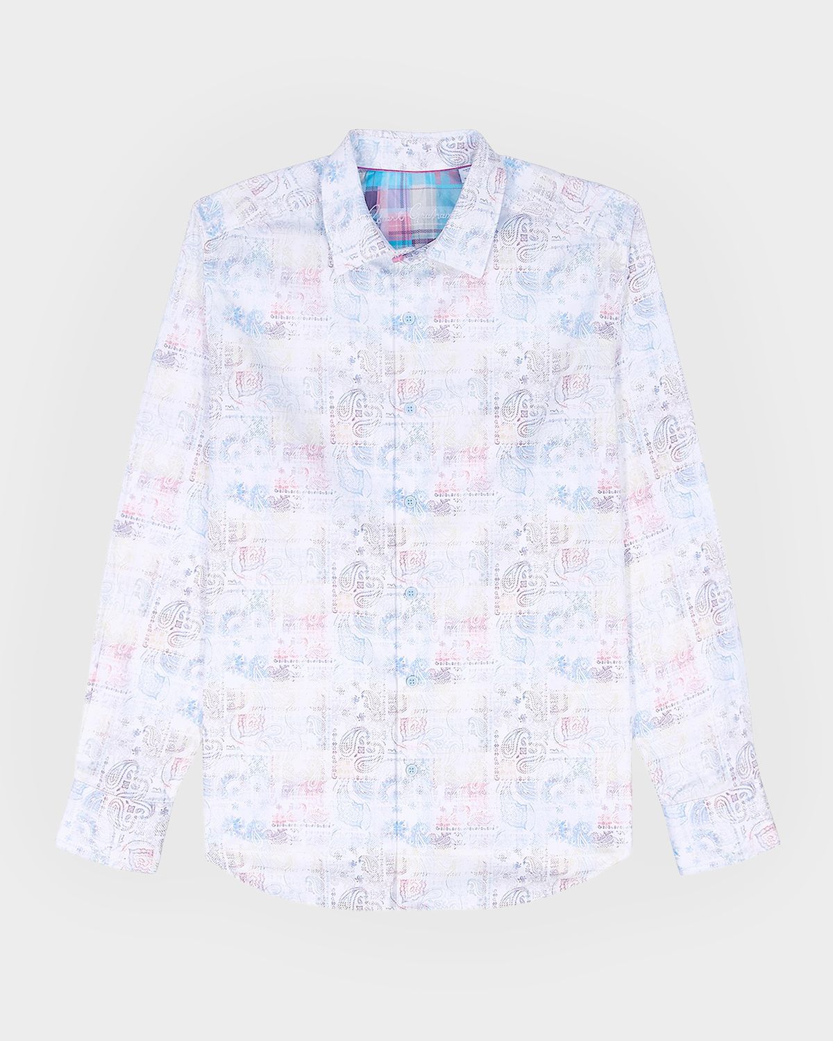 Robert Graham Men 's Vista Paisley-Plaid Stretch Sport Shirt