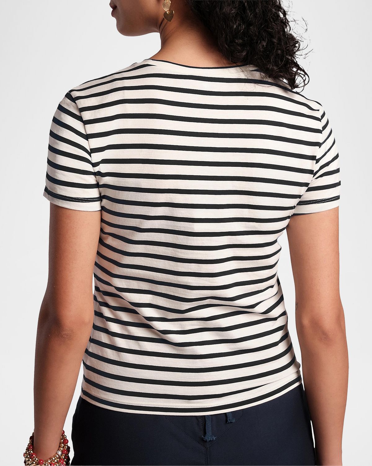 Frances Valentine Super Striped Pima Cotton T-Shirt | Thumbnail 2 Frances Valentine Super Striped Pima Cotton T-Shirt | Thumbnail 2