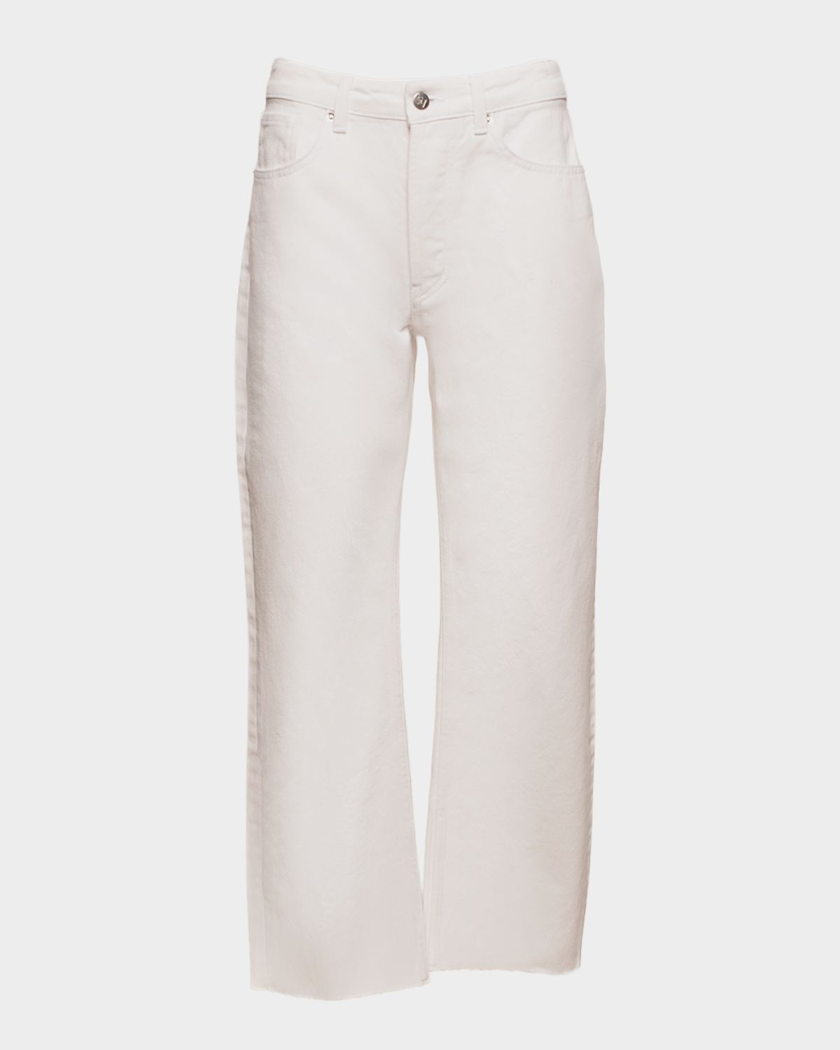 Frances Valentine Andy Cropped Frayed-Hem Cotton Denim Jeans
