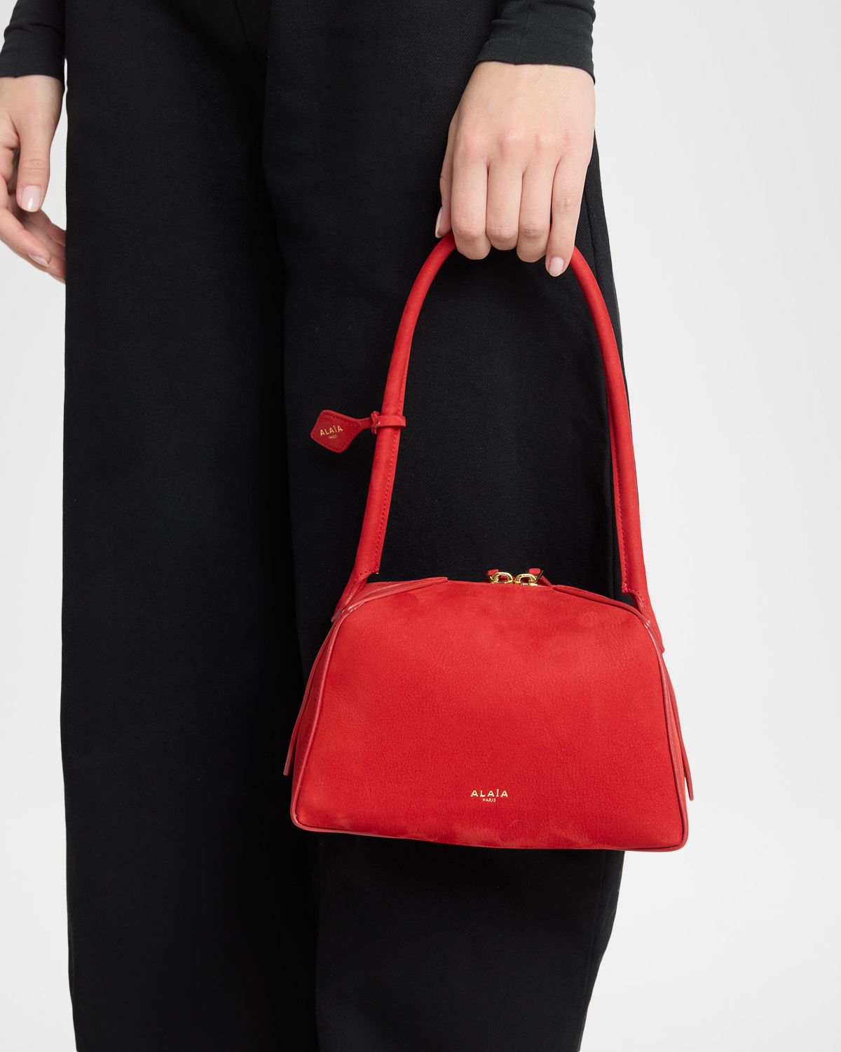 ALAÏA Le Bouledogue Dome Suede Top-Handle Bag | Thumbnail 6