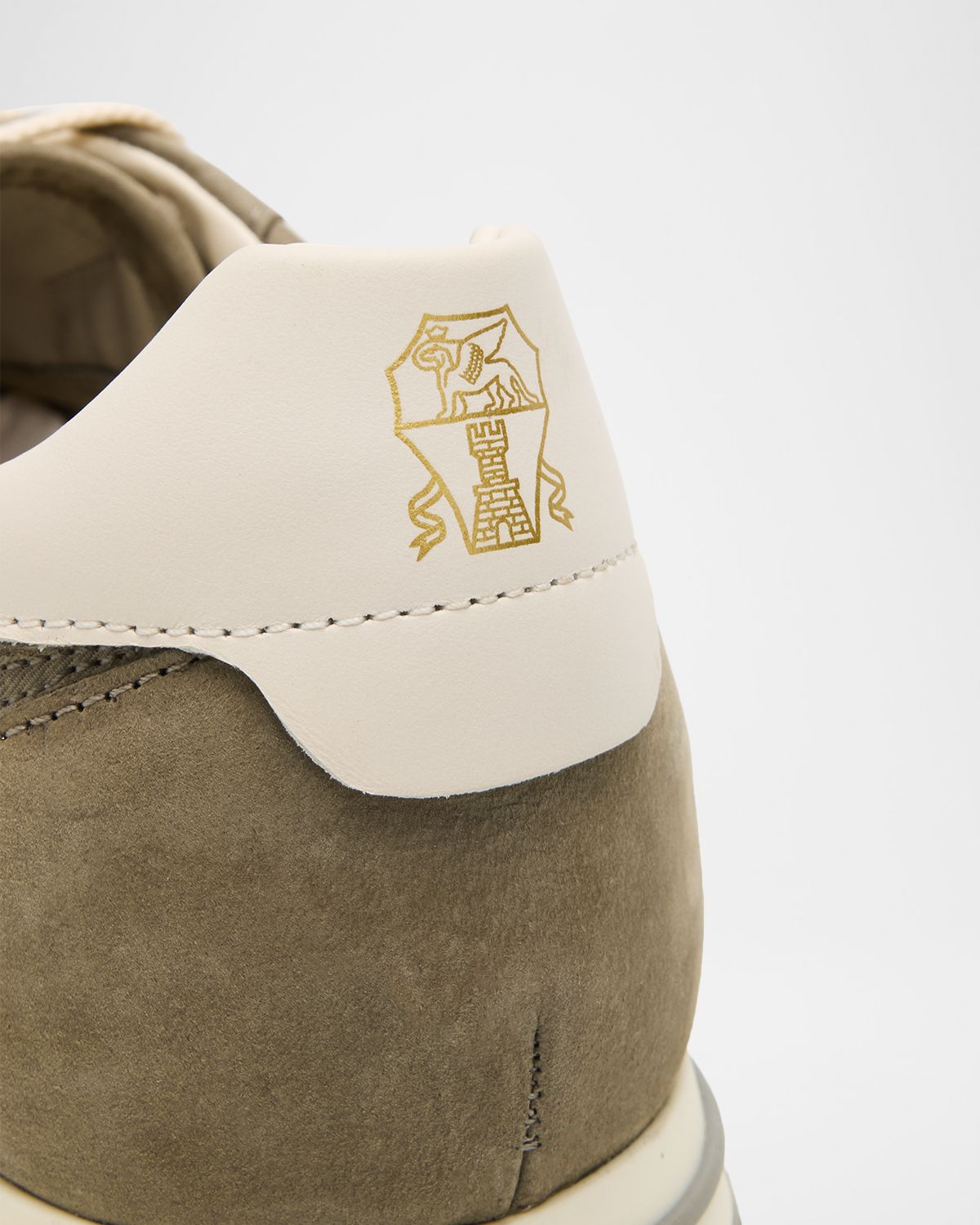 Brunello Cucinelli Men 's Suede-Trim Low-Top Sneakers | Thumbnail 4 Brunello Cucinelli Men 's Suede-Trim Low-Top Sneakers | Thumbnail 4