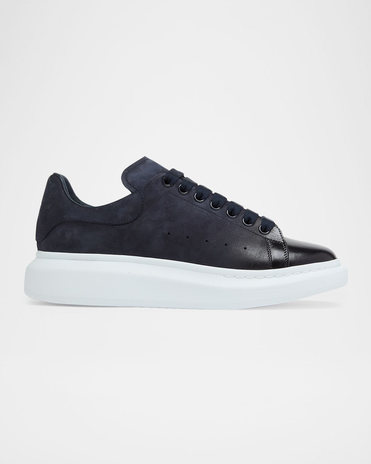 McQueen Men 's Oversized Spray-Toe Suede Sneakers