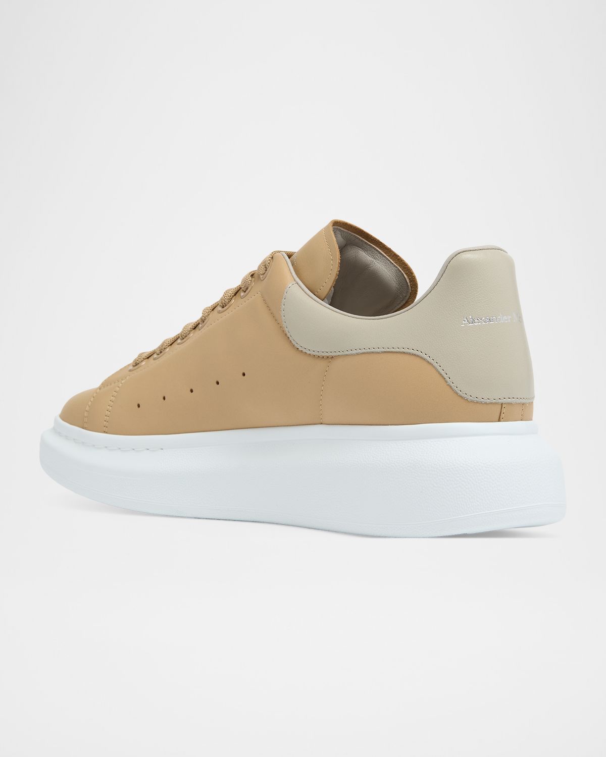 McQueen Men 's Oversized Soft Leather Sneakers