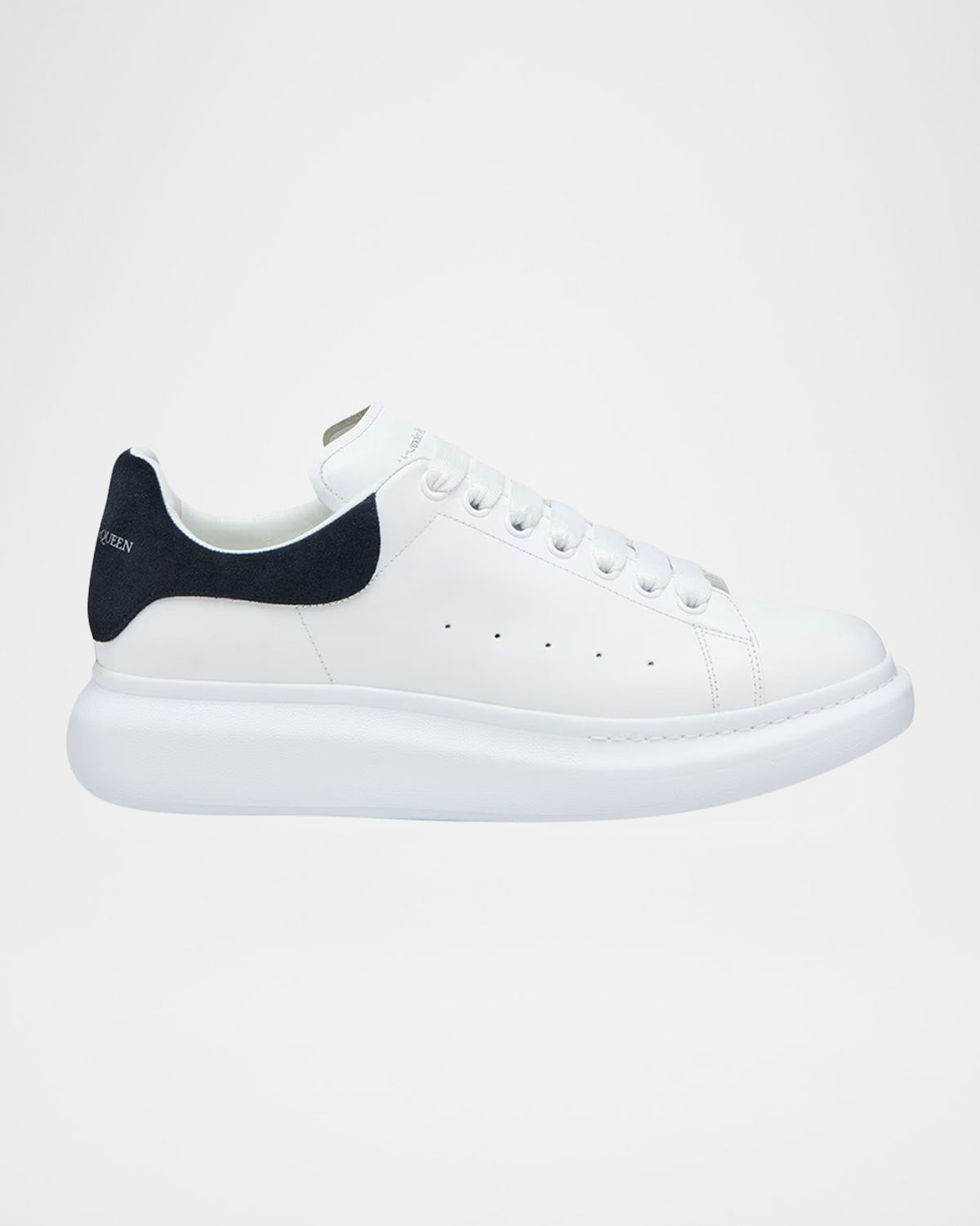 McQueen Round Toe Leather Oversized Low-Top Sneakers