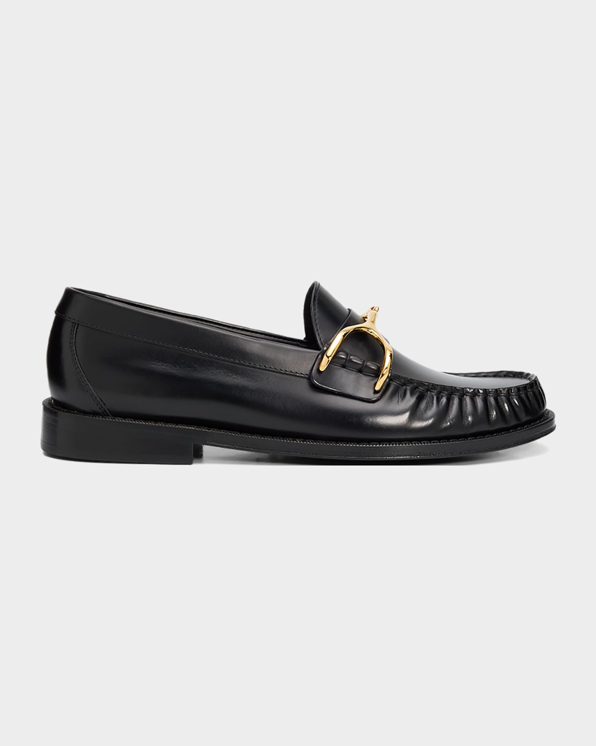 McQueen Men 's Wishbone Leather Moc-Toe Loafers