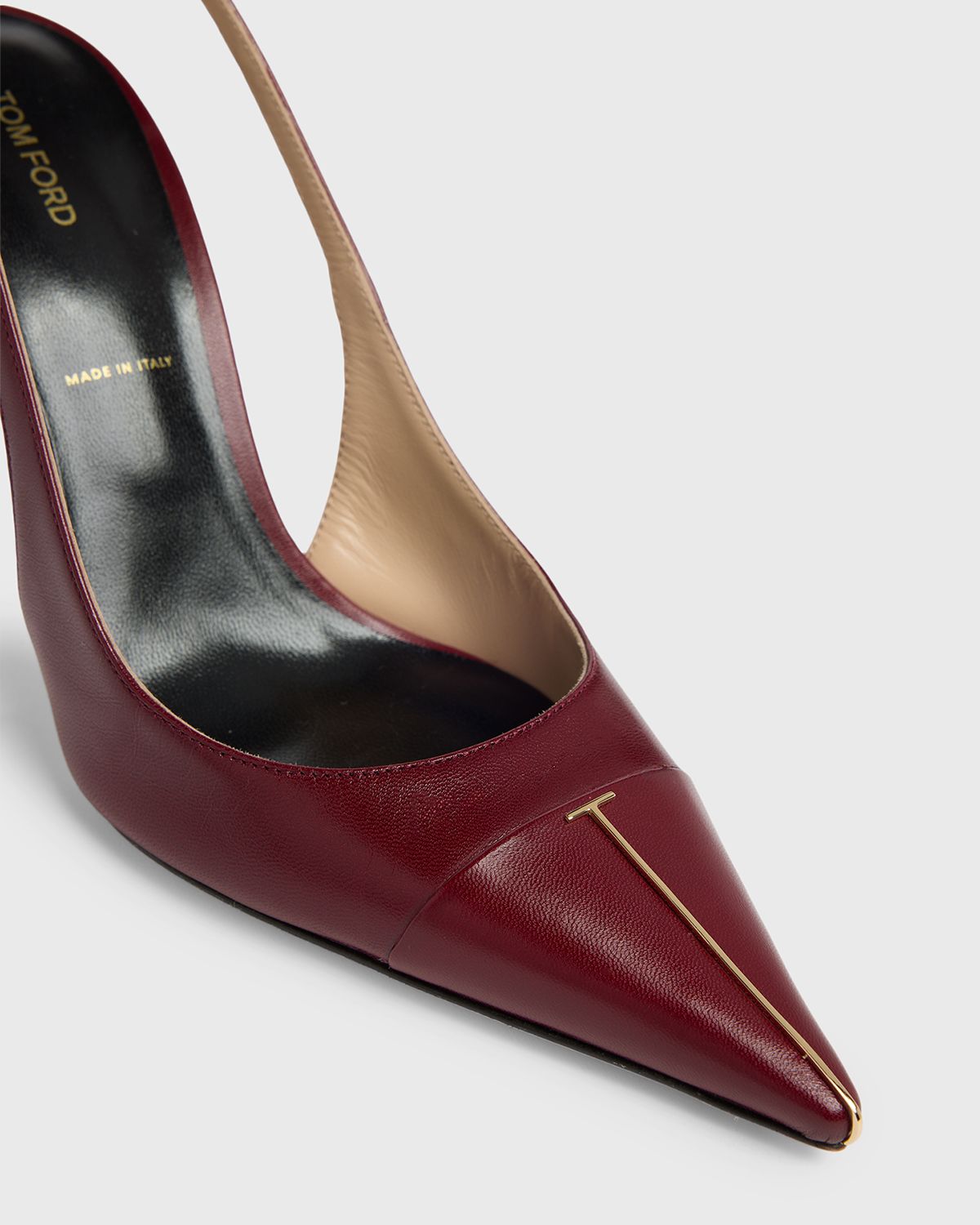TOM FORD 85mm Shiny Kid Leather Slingback Pumps | Thumbnail 3