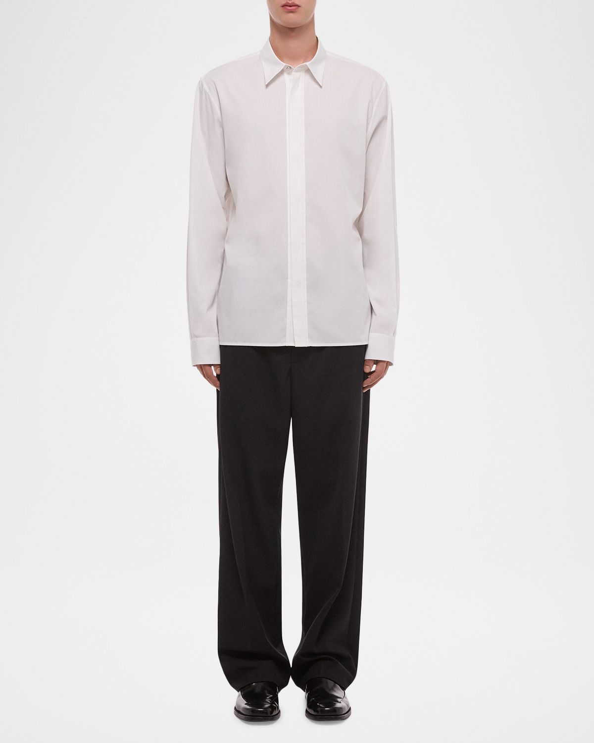 Helmut Lang Men 's Wardrobe Covered-Placked Poplin Sport Shirt | Thumbnail 2 Helmut Lang Men 's Wardrobe Covered-Placked Poplin Sport Shirt | Thumbnail 2