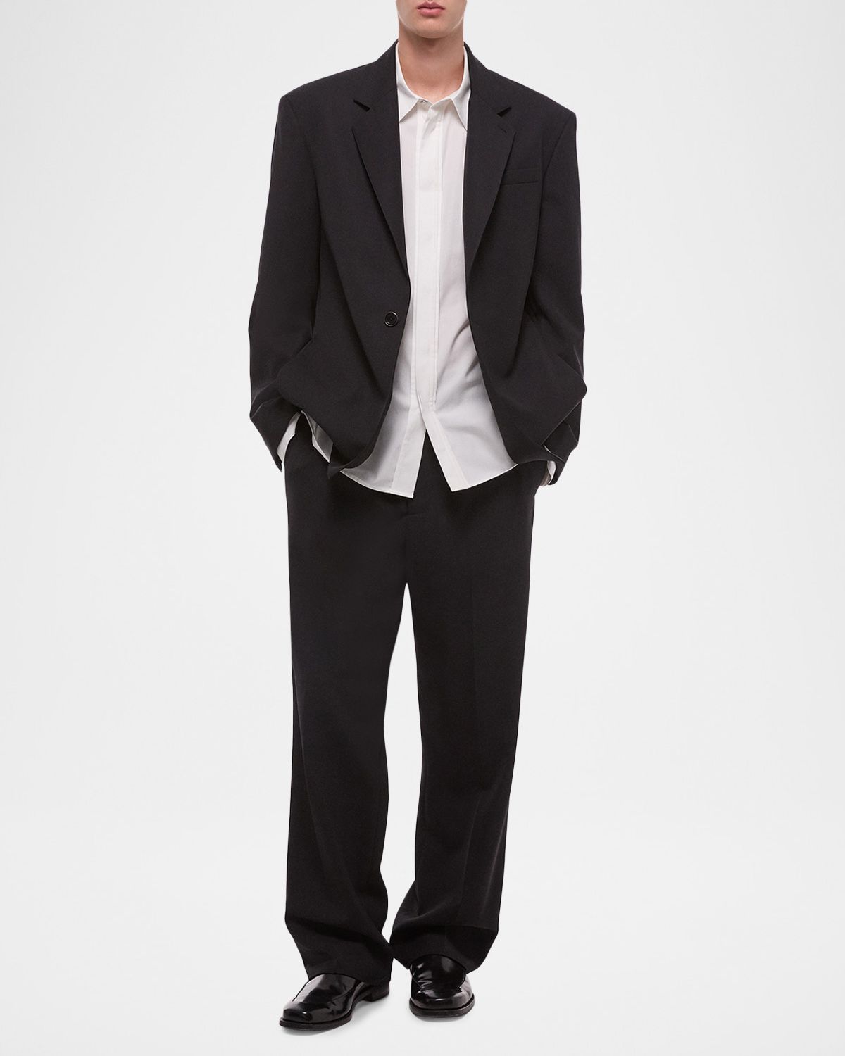 Helmut Lang Men 's Wardrobe Covered-Placked Poplin Sport Shirt | Thumbnail 6 Helmut Lang Men 's Wardrobe Covered-Placked Poplin Sport Shirt | Thumbnail 6