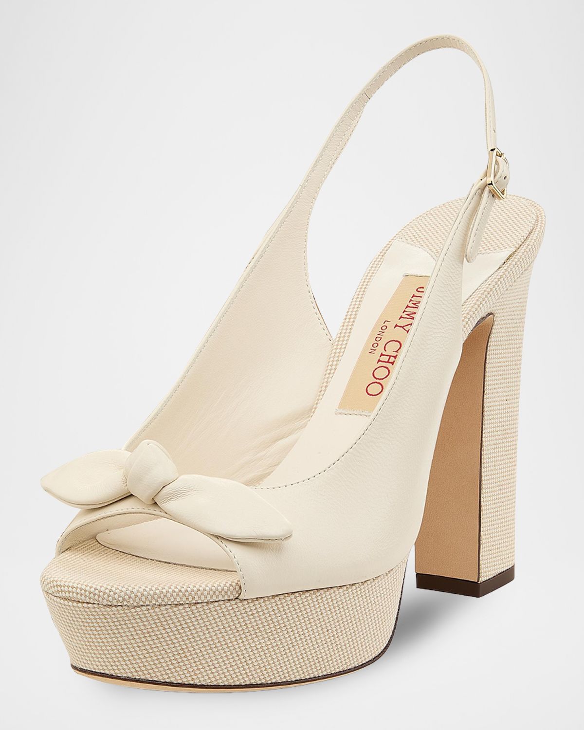 Riviera Ziva 120MM Leather & Canvas Platform Slingback Sandals