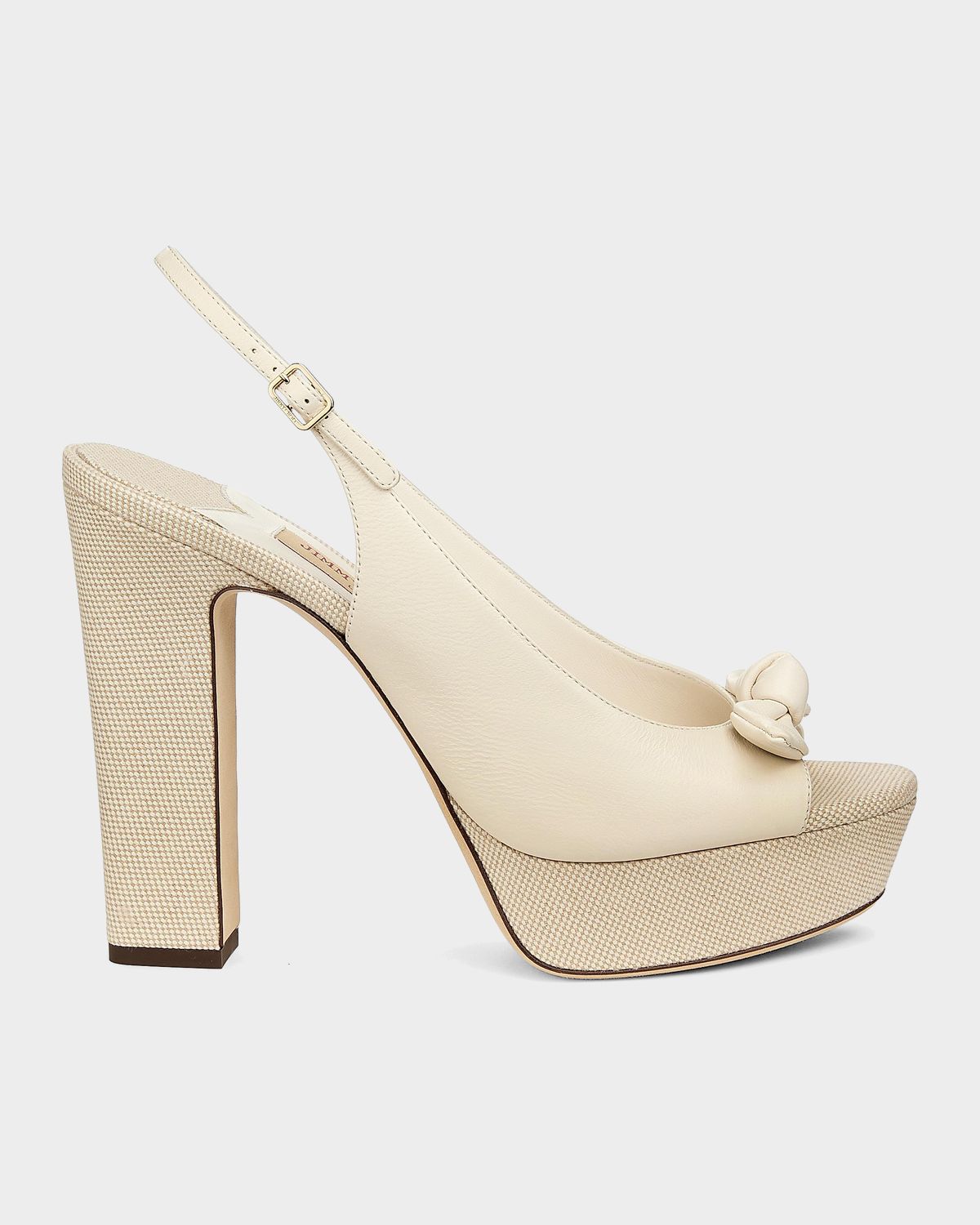 Riviera Ziva 120MM Leather & Canvas Platform Slingback Sandals