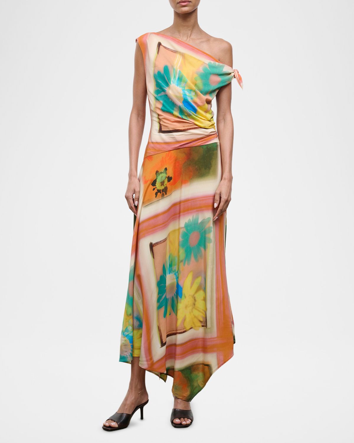 STAUD Portia Asymmetric Handkerchief Midi Dress | Thumbnail 4 STAUD Portia Asymmetric Handkerchief Midi Dress | Thumbnail 4