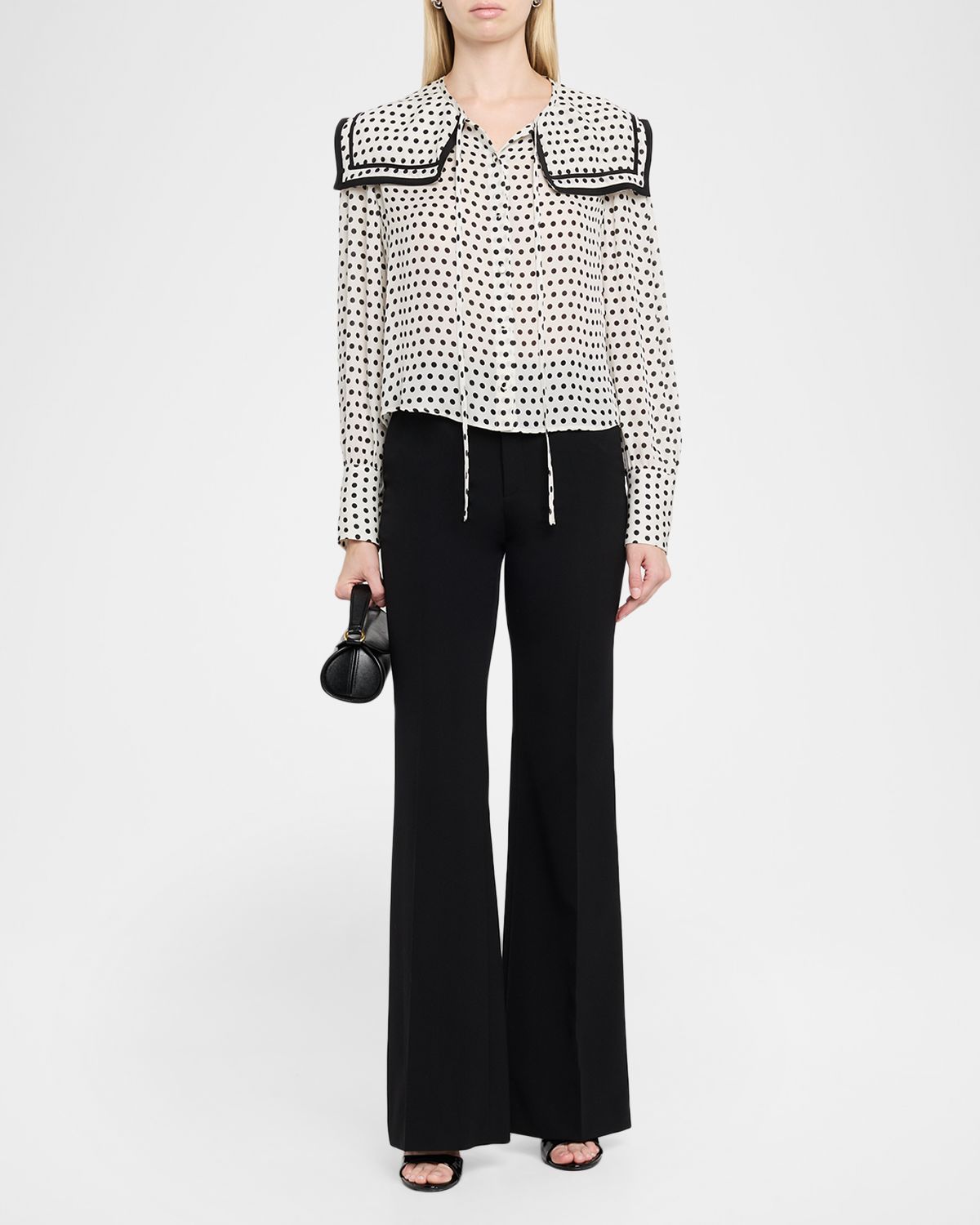 FRAME The Polka Dot Fleet Blouse