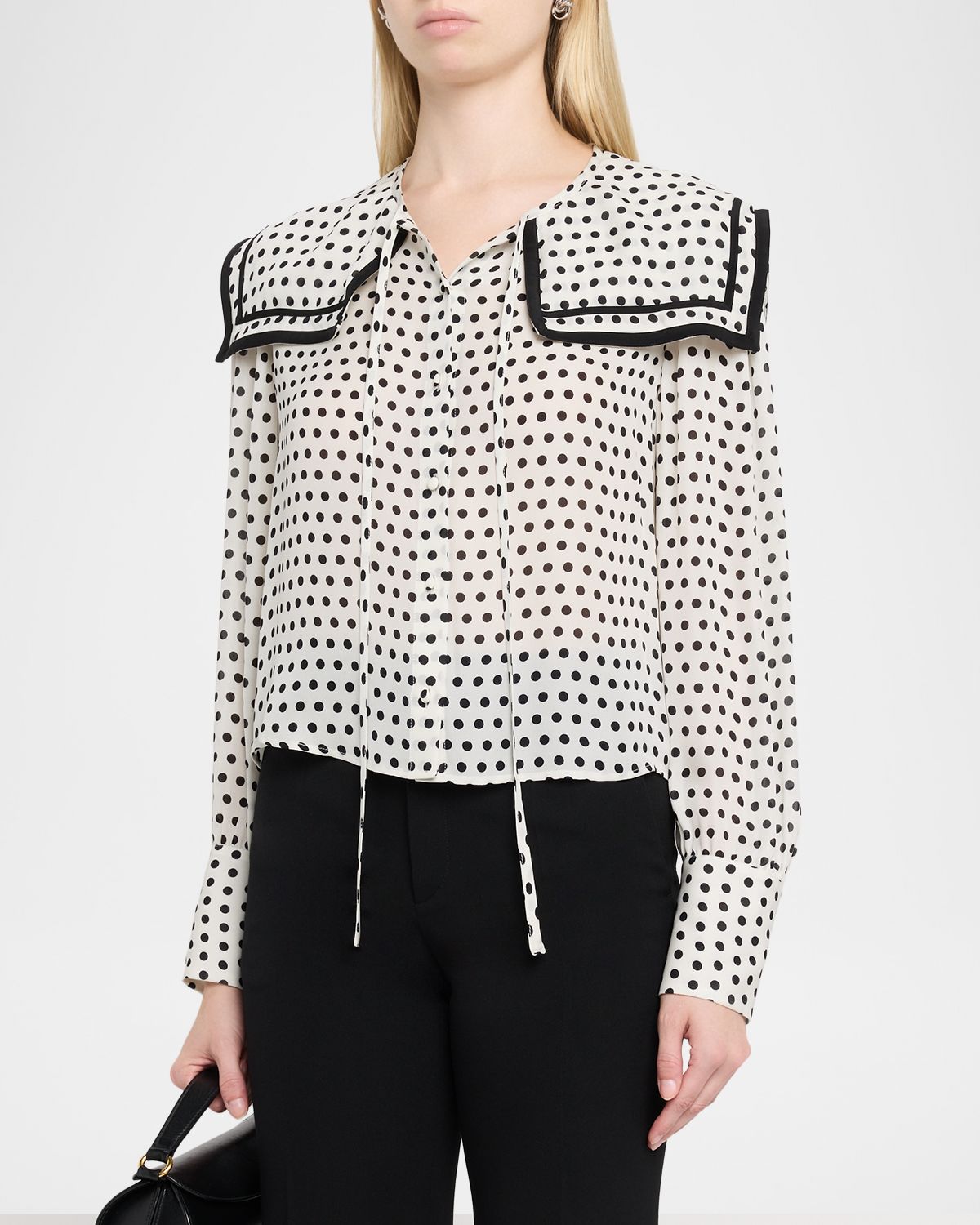 FRAME The Polka Dot Fleet Blouse | Thumbnail 3