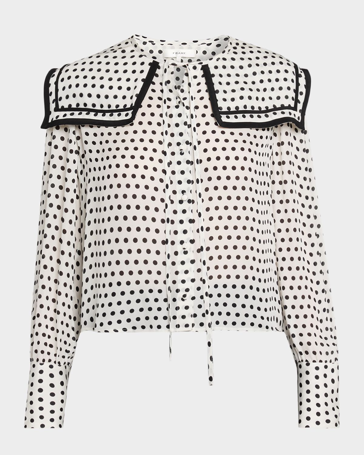 FRAME The Polka Dot Fleet Blouse