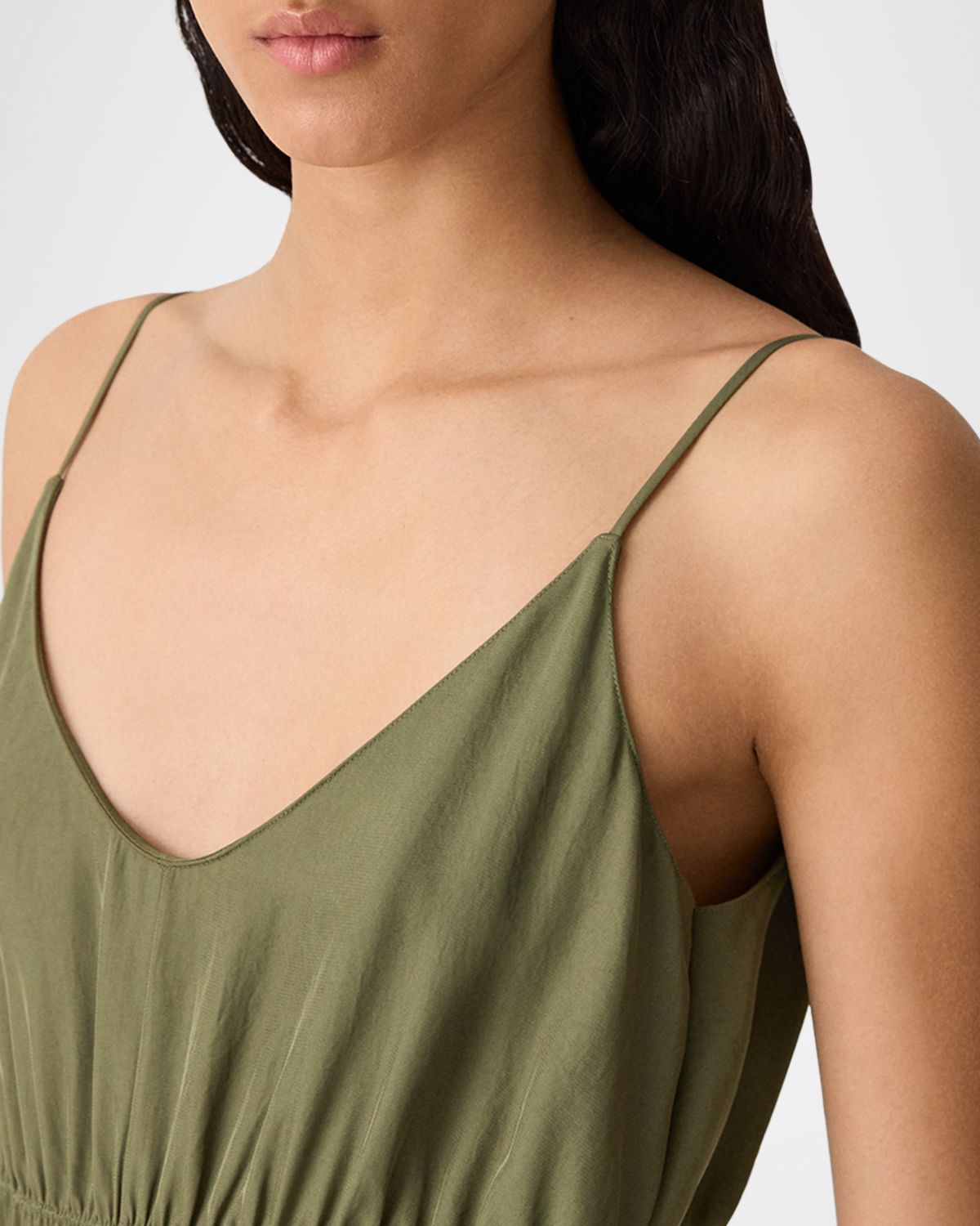 Theory Gathered Drawstring-Waist Midi Dress | Thumbnail 5 Theory Gathered Drawstring-Waist Midi Dress | Thumbnail 5