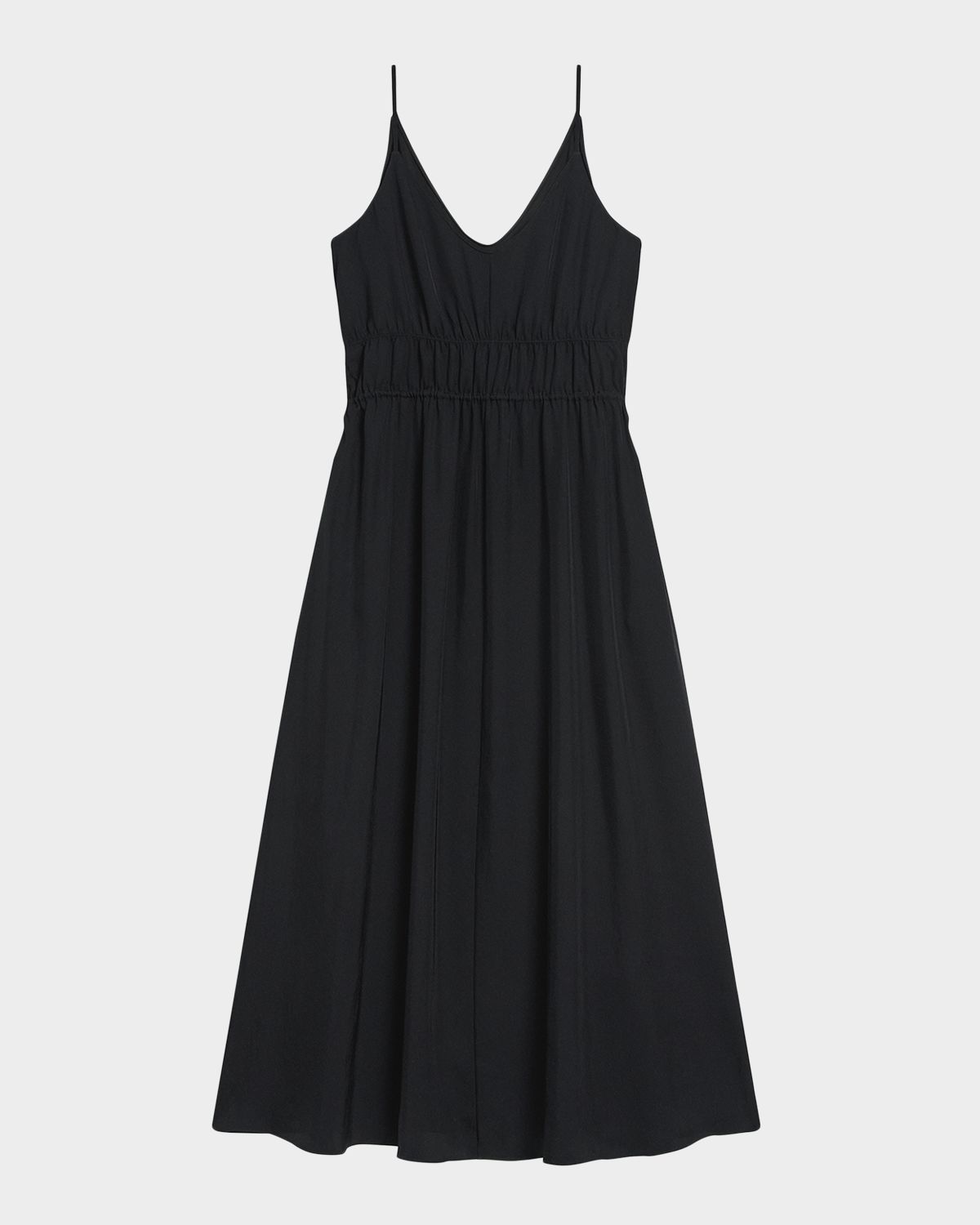Theory Gathered Drawstring-Waist Midi Dress