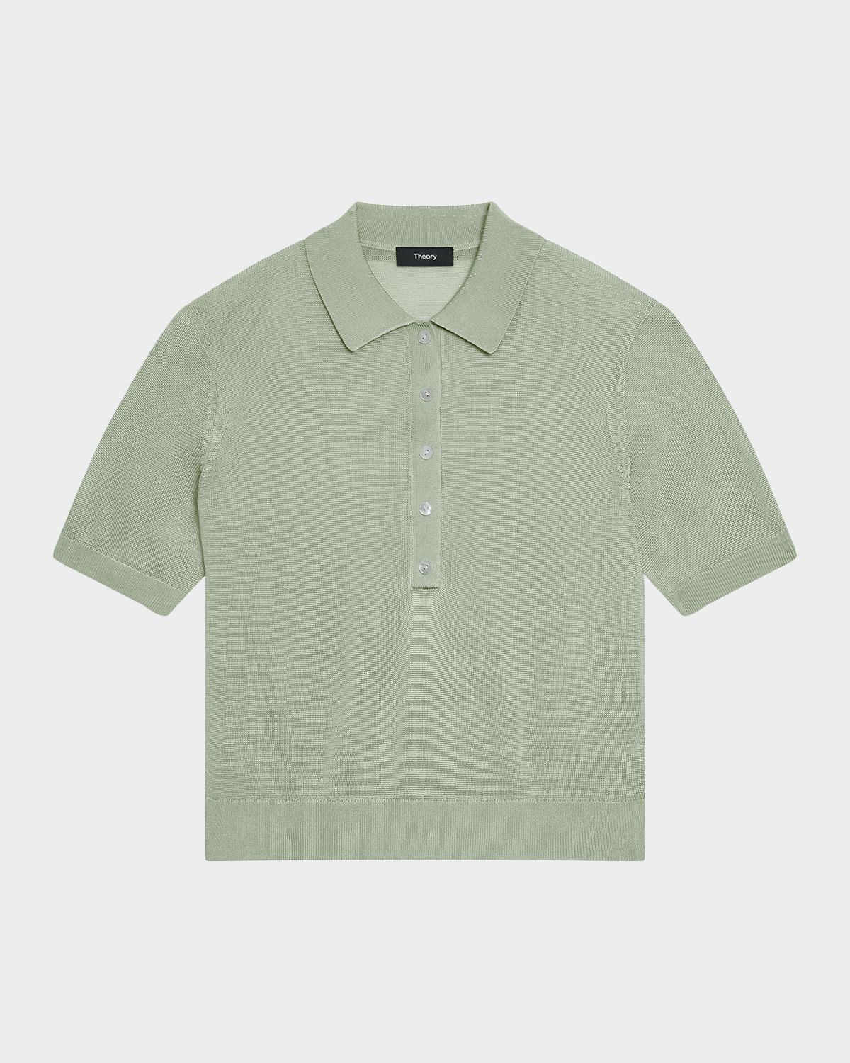 Theory Sheer Short-Sleeve Polo Shirt