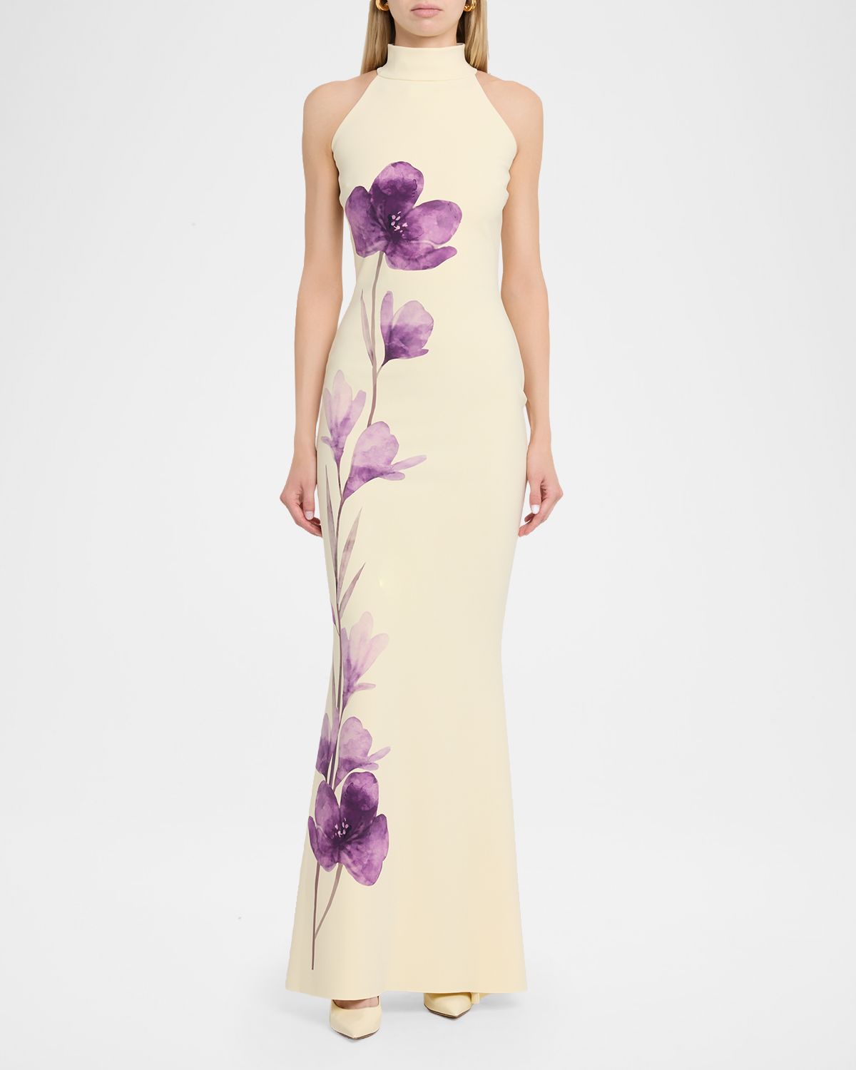 Chiara Boni La Petite Robe Gudrum Floral-Print Halter Mermaid Gown | Thumbnail 2 Chiara Boni La Petite Robe Gudrum Floral-Print Halter Mermaid Gown | Thumbnail 2