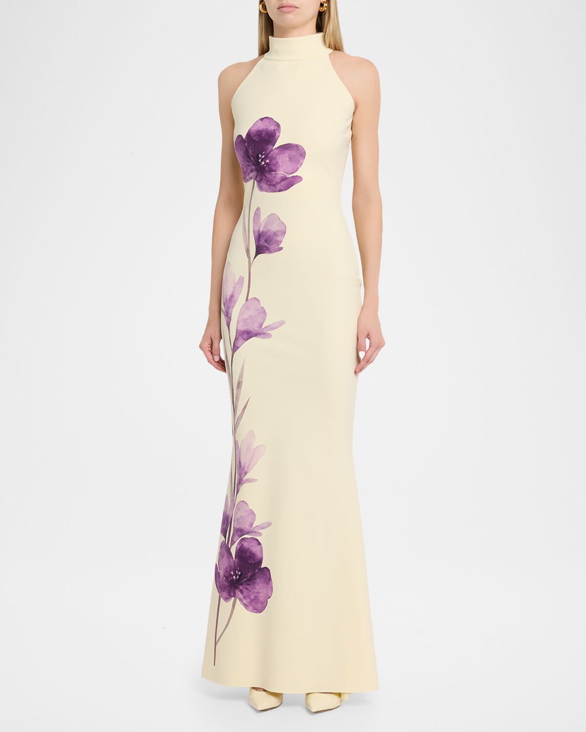 Chiara Boni La Petite Robe Gudrum Floral-Print Halter Mermaid Gown | Thumbnail 4 Chiara Boni La Petite Robe Gudrum Floral-Print Halter Mermaid Gown | Thumbnail 4