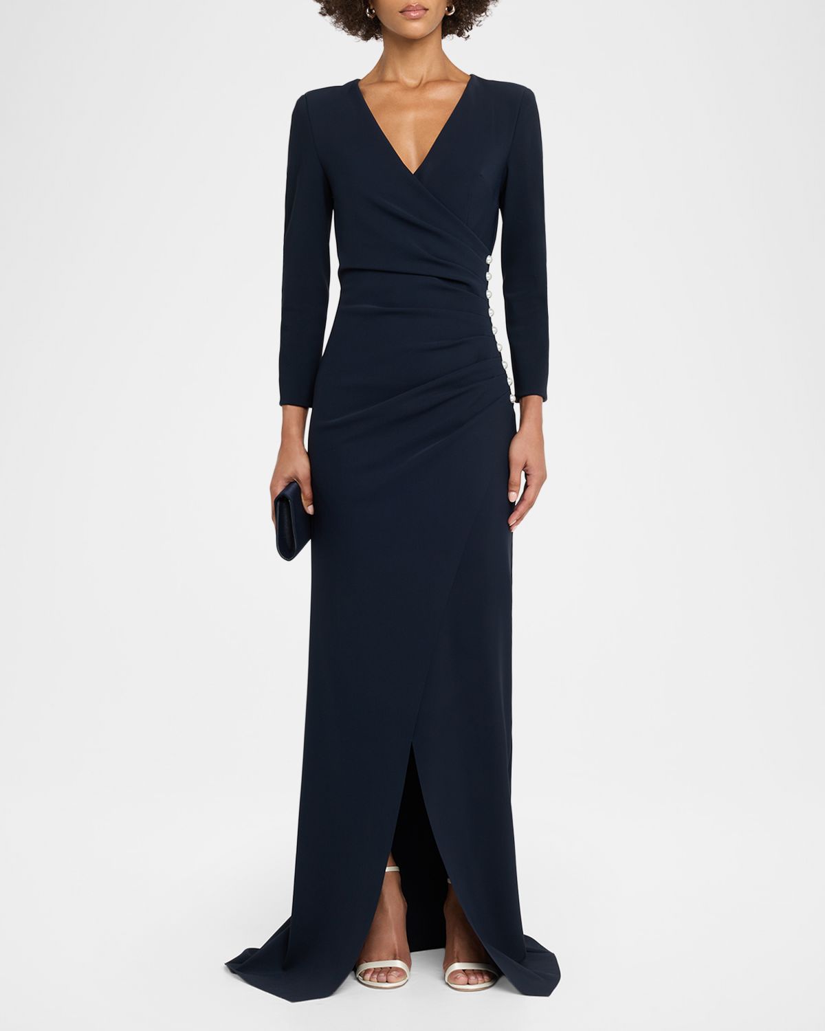 Chiara Boni La Petite Robe Wiesa Faux Pearl-Embellished Column Gown | Thumbnail 2 Chiara Boni La Petite Robe Wiesa Faux Pearl-Embellished Column Gown | Thumbnail 2