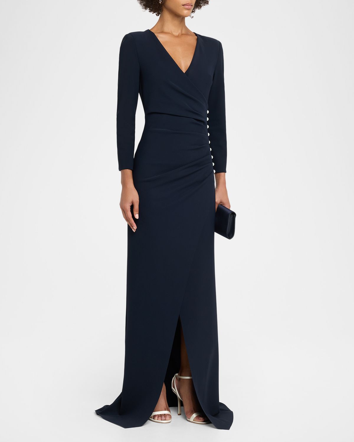 Chiara Boni La Petite Robe Wiesa Faux Pearl-Embellished Column Gown | Thumbnail 4 Chiara Boni La Petite Robe Wiesa Faux Pearl-Embellished Column Gown | Thumbnail 4