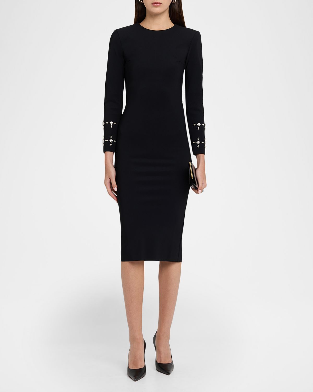 Chiara Boni La Petite Robe Klara Crystal-Embellished Bodycon Midi Dress | Thumbnail 2 Chiara Boni La Petite Robe Klara Crystal-Embellished Bodycon Midi Dress | Thumbnail 2