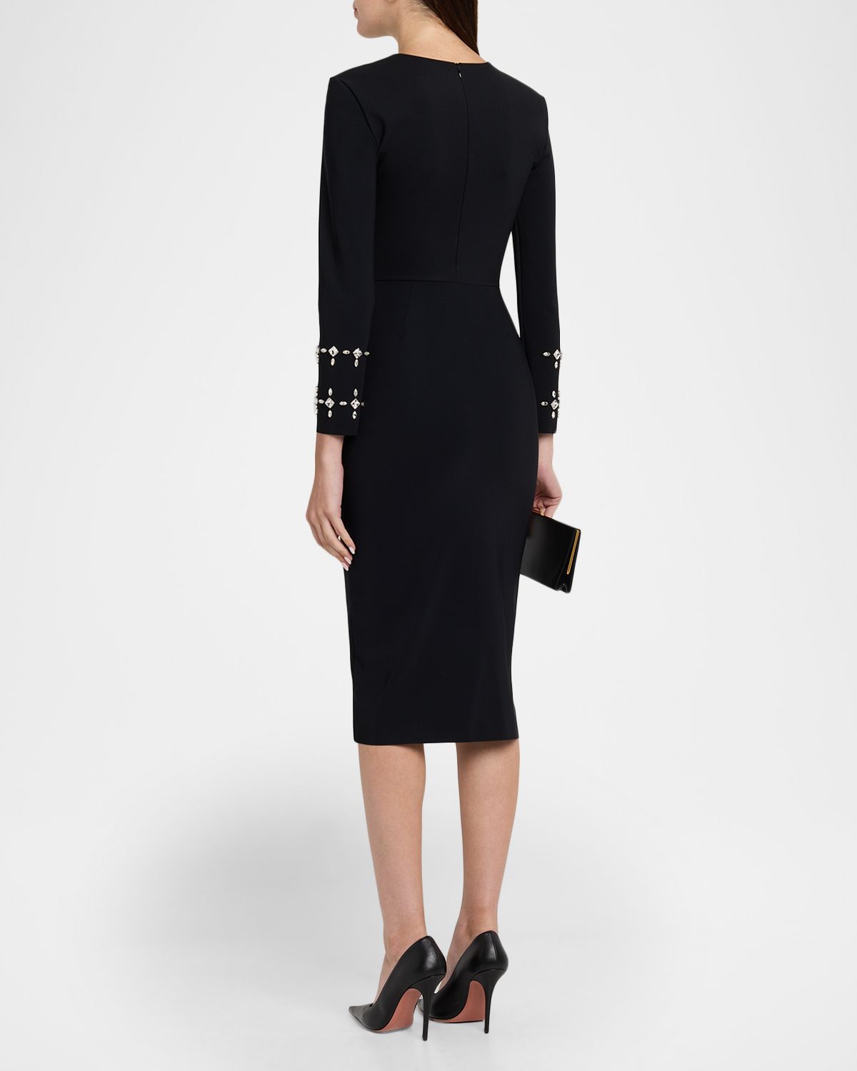Chiara Boni La Petite Robe Klara Crystal-Embellished Bodycon Midi Dress | Thumbnail 3 Chiara Boni La Petite Robe Klara Crystal-Embellished Bodycon Midi Dress | Thumbnail 3