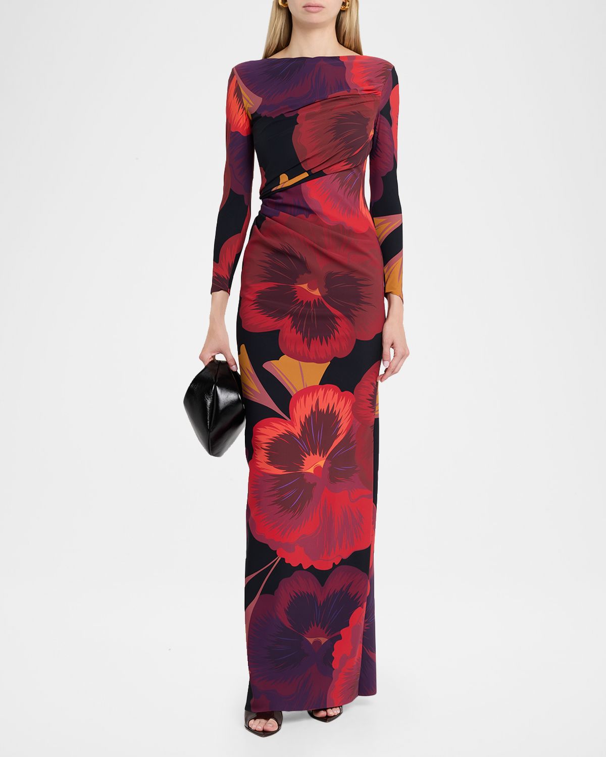 Chiara Boni La Petite Robe Soleo Floral-Print Column Gown | Thumbnail 2