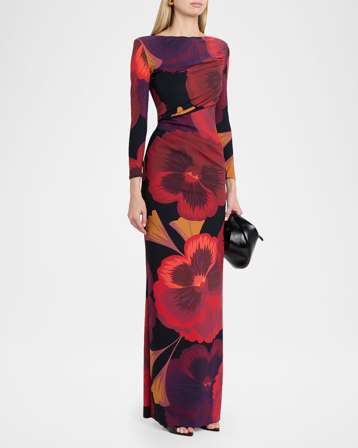 Chiara Boni La Petite Robe Soleo Floral-Print Column Gown | Thumbnail 4