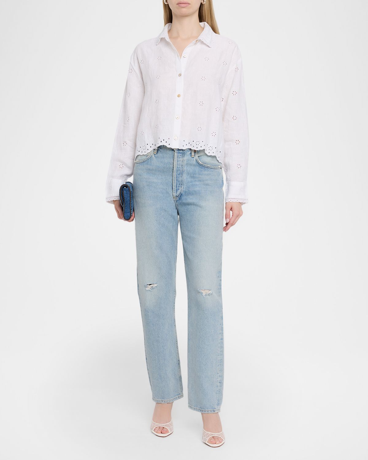 LoveShackFancy Delano Eyelet Linen Top | Thumbnail 2 LoveShackFancy Delano Eyelet Linen Top | Thumbnail 2