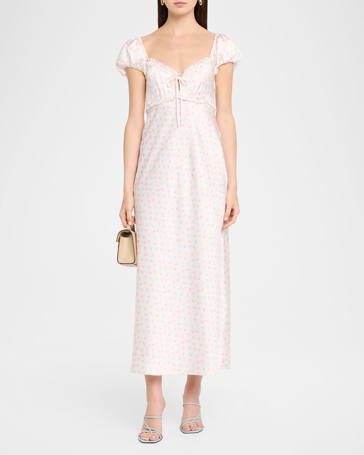 LoveShackFancy Epone Floral Puff-Sleeve Maxi Dress