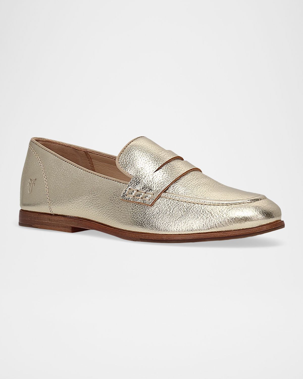 Frye Faith Metallic Leather Penny Loafers