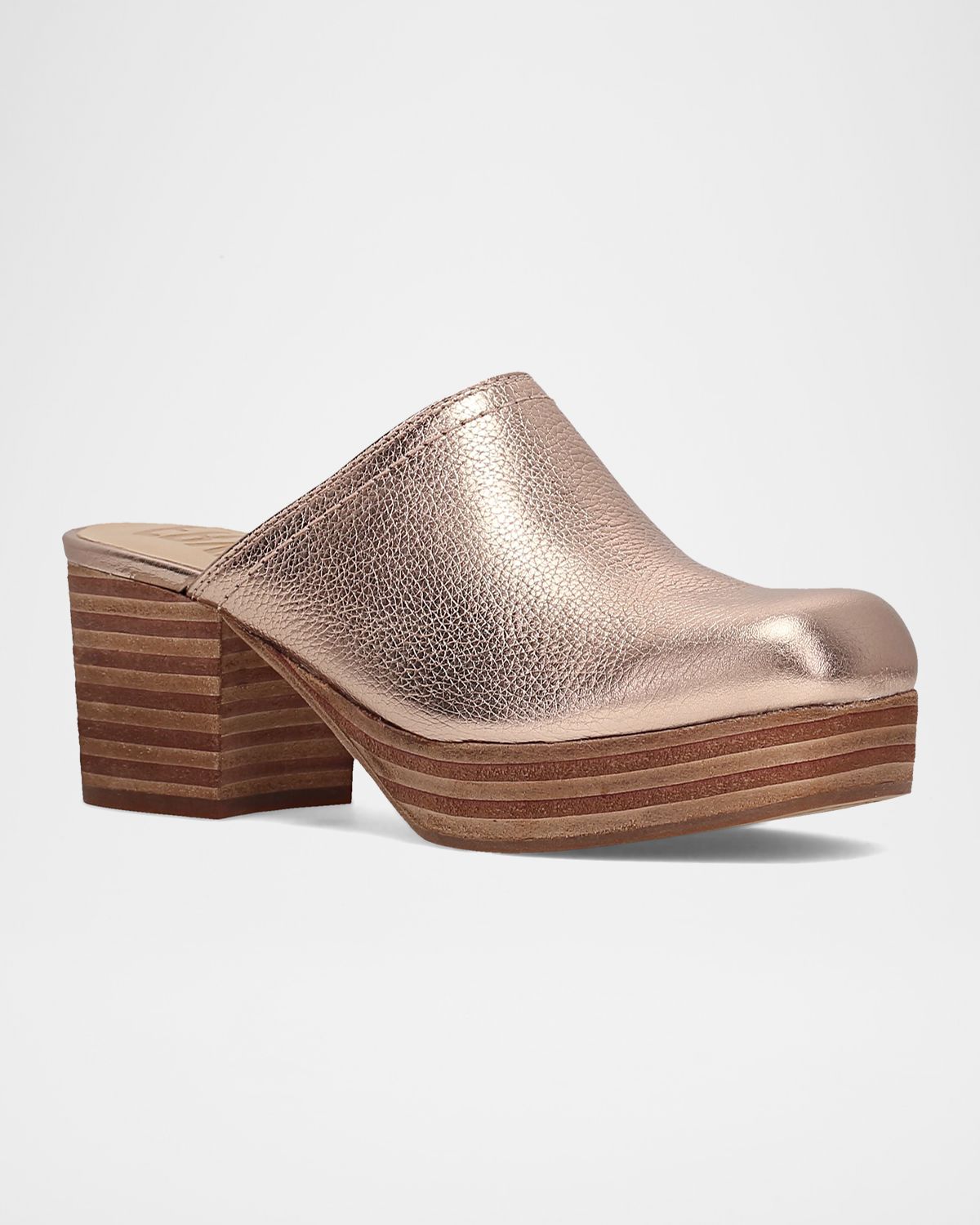 Frye Campus Tumbled Metallic Leather Clogs