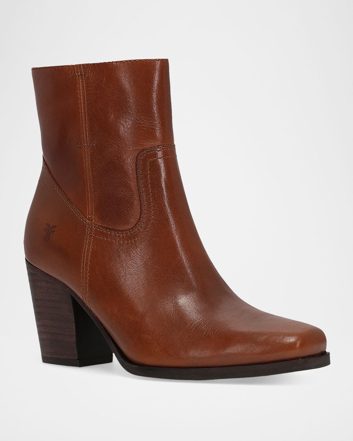 Frye Shiloh Waxy Full-Grain Leather Zip Booties