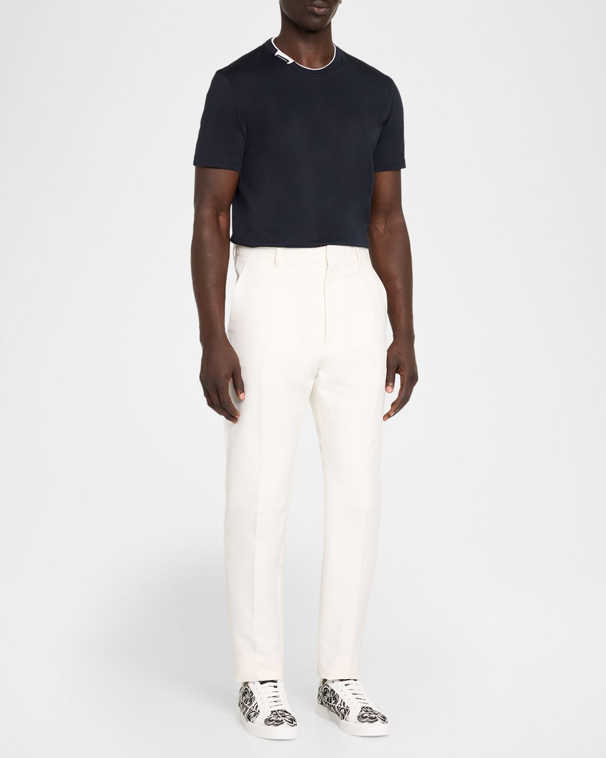 Dolce & Gabbana Men 's Jersey Tipped Crewneck T-Shirt | Thumbnail 5 Dolce & Gabbana Men 's Jersey Tipped Crewneck T-Shirt | Thumbnail 5